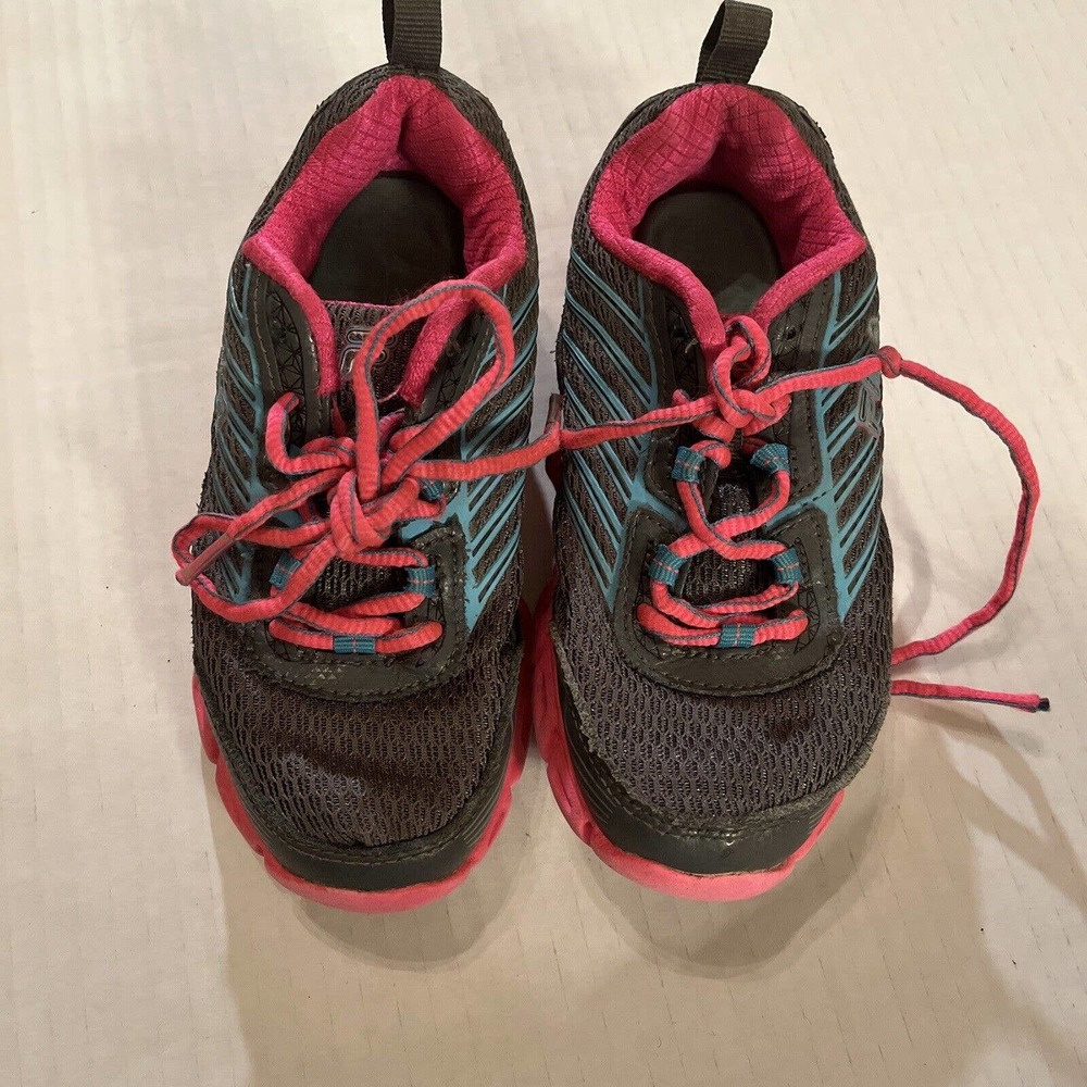Girls Size 13 Gray, Aqua. And Pink Fila Athletic Shoes